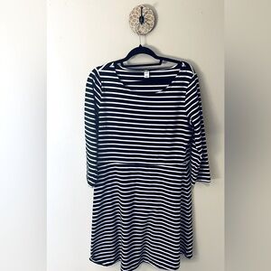 Old Navy fit and flare 3/4 sleeve striped dress - size Large